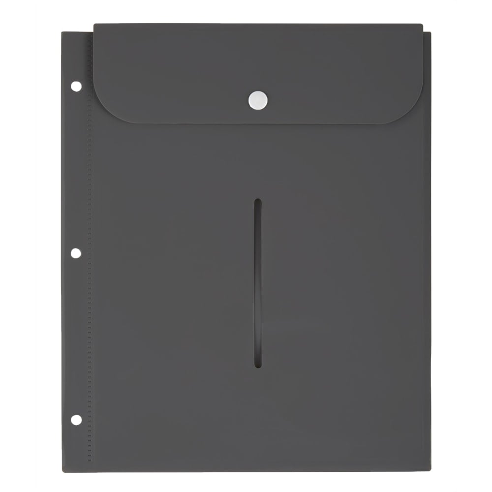 Office Depot Brand Poly Binder Pocket, 8-1/2in x 11in, 100-Sheet, Gray MPN:ODU-FIL216