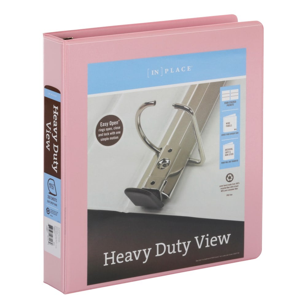 Office Depot Heavy-Duty View 3-Ring Binder  1 1/2in D-Rings  Pink MPN:OD03121