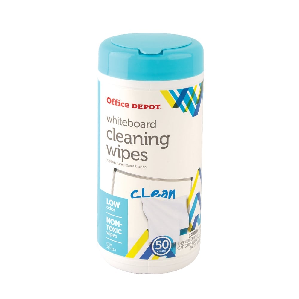Office Depot Brand Dry-Erase Board Cleaning Wipes, 6in x 9in, Pack Of 50 (Min Order Qty 18) MPN:16000101