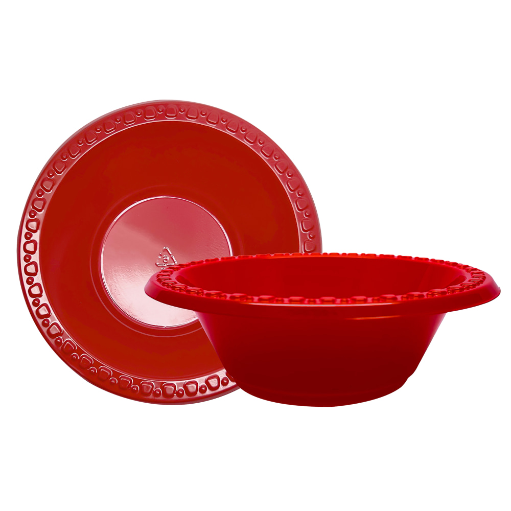 Highmark Plastic Bowls, 12 oz, Red, Pack Of 125 MPN:S300012