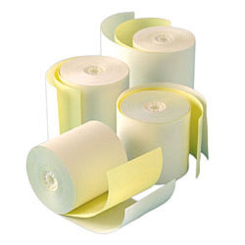 Office Depot Brand 2-Ply Paper Rolls, 2 1/4in x 100ft, Canary/White (Min Order Qty 67) MPN:9077-0228EA