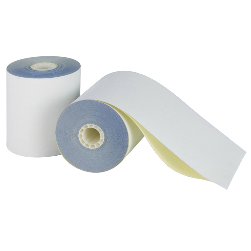 Office Depot Brand 2-Ply Paper Rolls, 3-1/4in x 96ft, Canary/White, Carton Of 60 MPN:553970