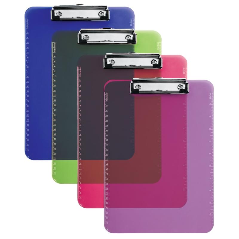 Office Depot Brand Plastic Clipboard, 9in x 12-1/2in, Assorted Colors (No Color Choice) (Min Order Qty 46) MPN:OD85003