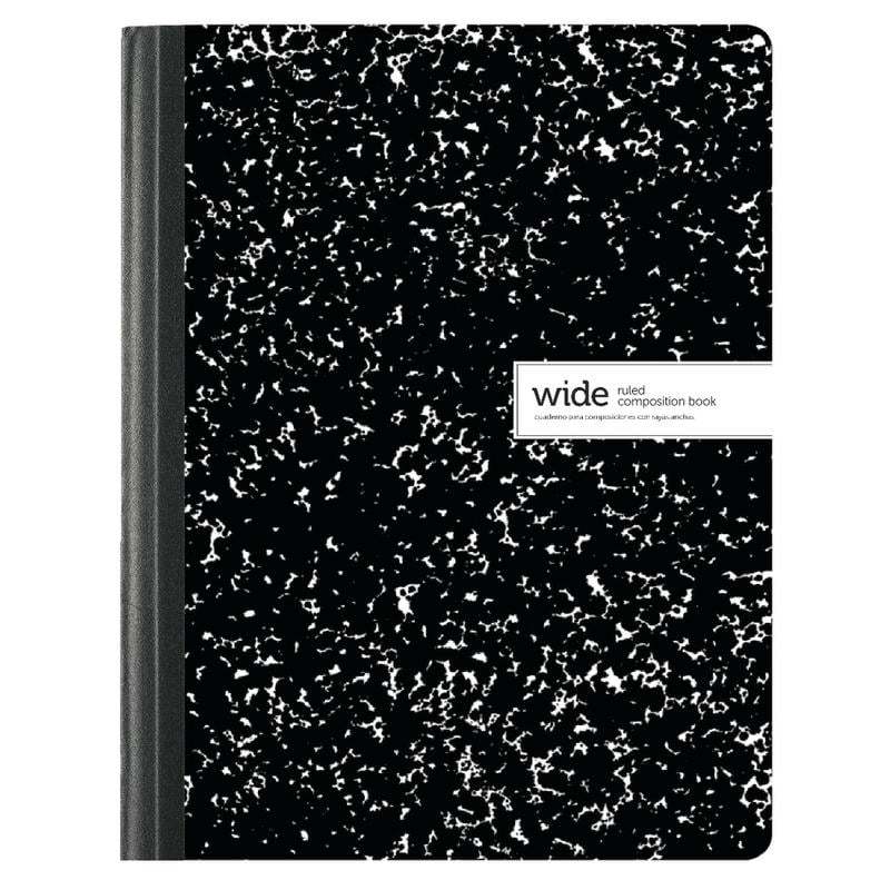 Office Depot Brand Composition Book, 7-1/2in x 9-3/4in, Wide Ruled, 100 Sheets, Black/White (Min Order Qty 58) MPN:09910-09889