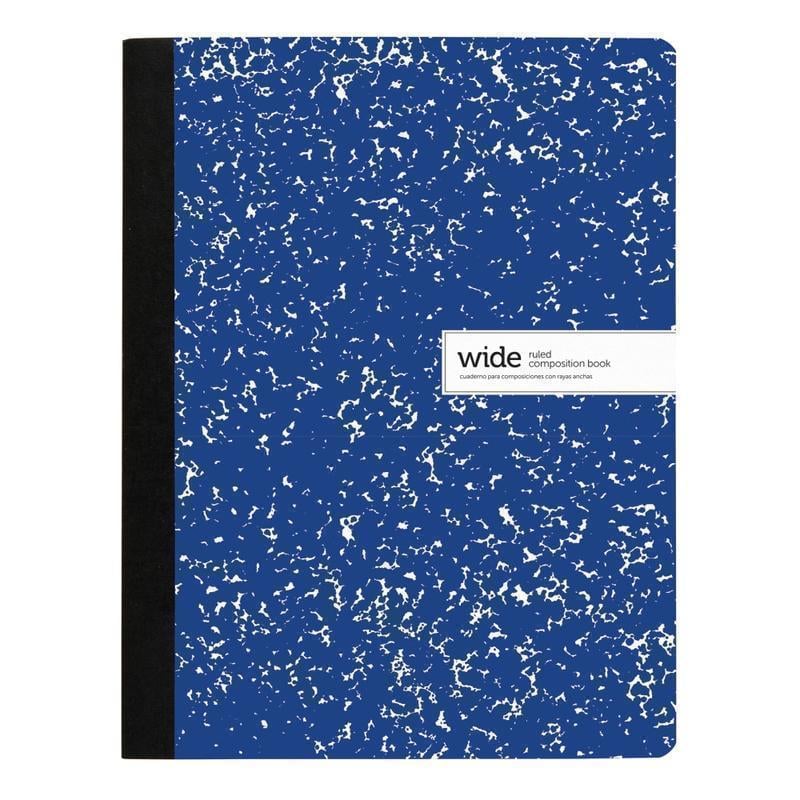 Office Depot Brand Composition Notebook, 9-3/4in x 7-1/2in, Wide Ruled, 100 Sheets, Blue (Min Order Qty 55) MPN:400-008-972