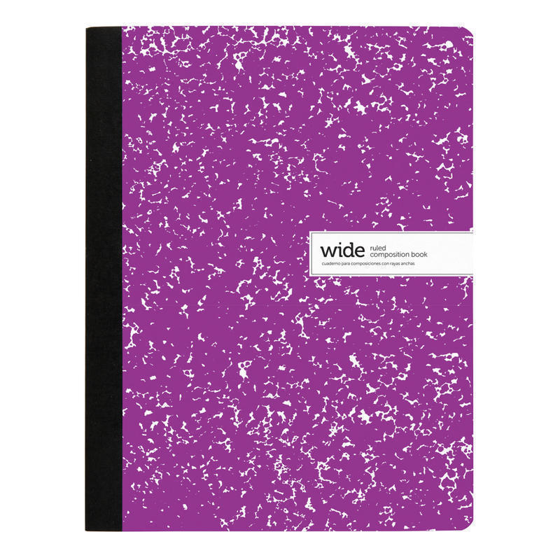 Office Depot Brand Composition Notebook, 9-3/4in x 7-1/2in, Wide Ruled, 100 Sheets, Purple (Min Order Qty 55) MPN:400-008-973
