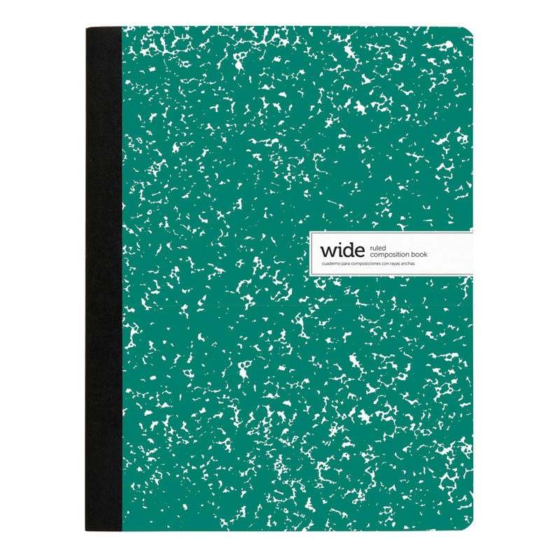 Office Depot Brand Composition Notebook, 9-3/4in x 7-1/2in, Wide Ruled, 100 Sheets, Green (Min Order Qty 55) MPN:400-008-975