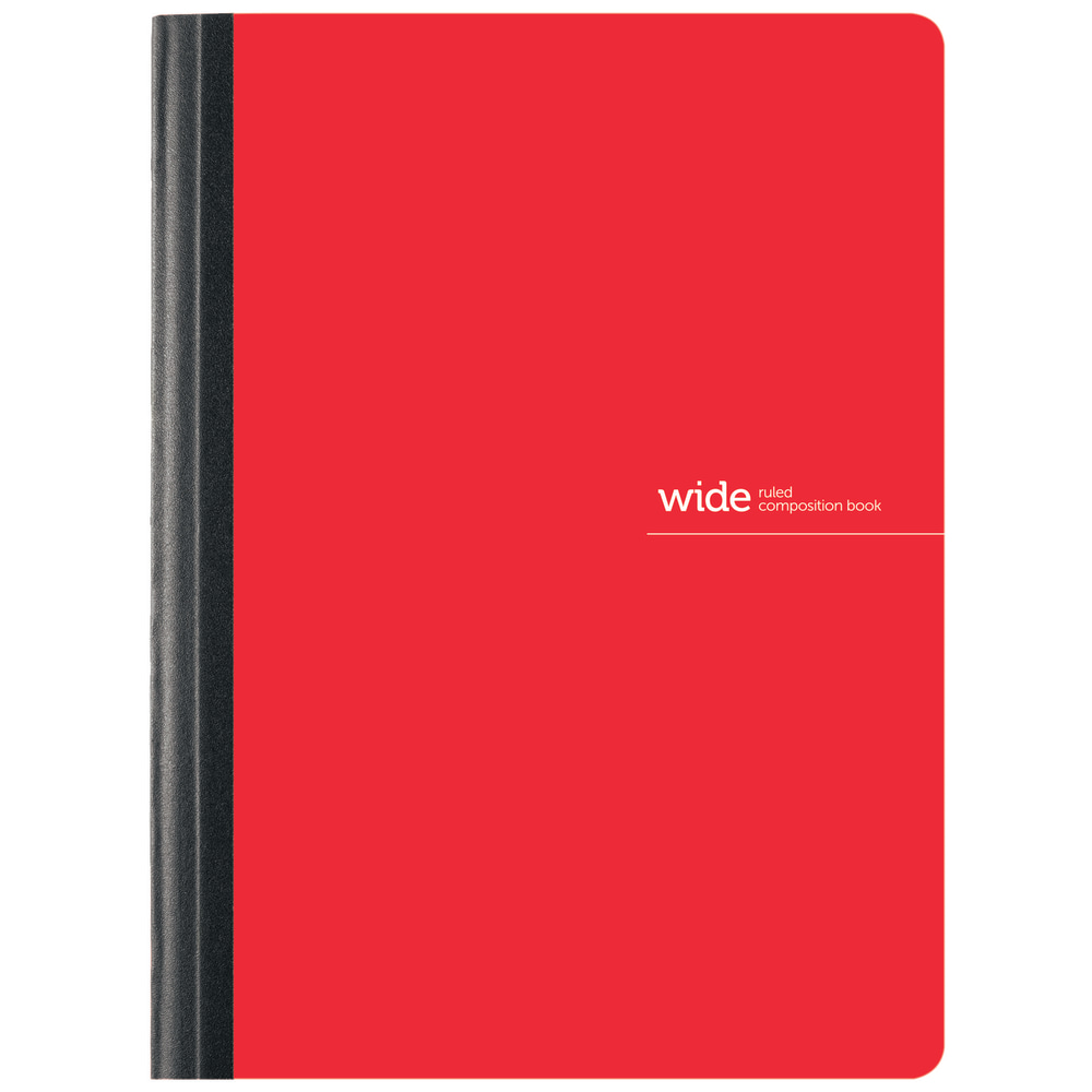 Office Depot Brand Poly Composition Book, 7-1/4in x 9-3/4in, Wide Ruled, 80 Sheets, Red (Min Order Qty 59) MPN:HPS-COMPWRRED