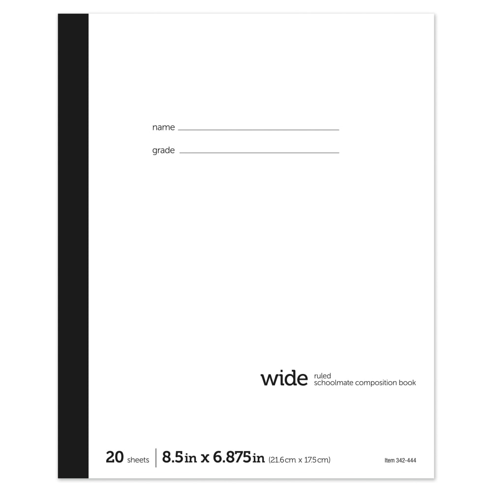 Office Depot Brand Schoolmate Composition Book, 6 7/8in x 8 1/2in, Wide Ruled, 20 Sheets (Min Order Qty 228) MPN:MNT-012