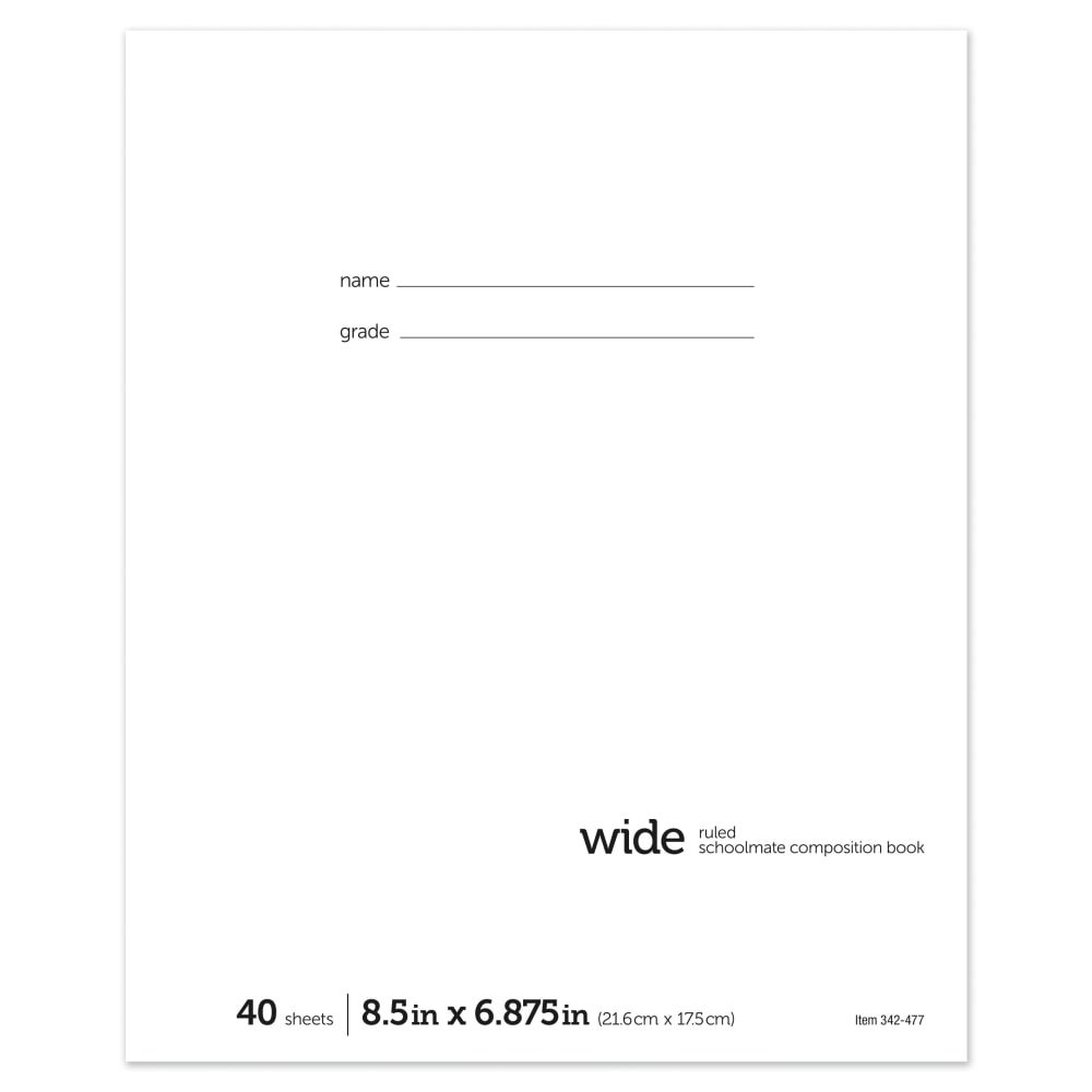 Office Depot Brand Schoolmate Composition Book, 6 7/8in x 8 1/2in, Wide Ruled, 40 Sheets (Min Order Qty 157) MPN:MNT-014