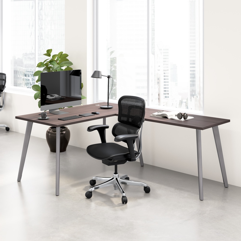 WorkPro Motiva 60inW Modern L-Shaped Office Desk With Metal Legs, Storm Gray, Standard Delivery MPN:MVD360SGK