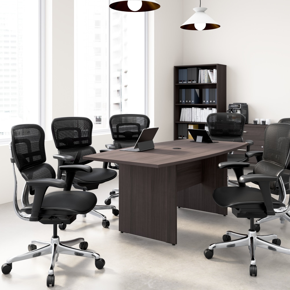 WorkPro Motiva Office Conference Table With Wood Base, 29inH x 72inW x 36inD, Storm Gray, Standard Delivery MPN:MVC7236SG-Z