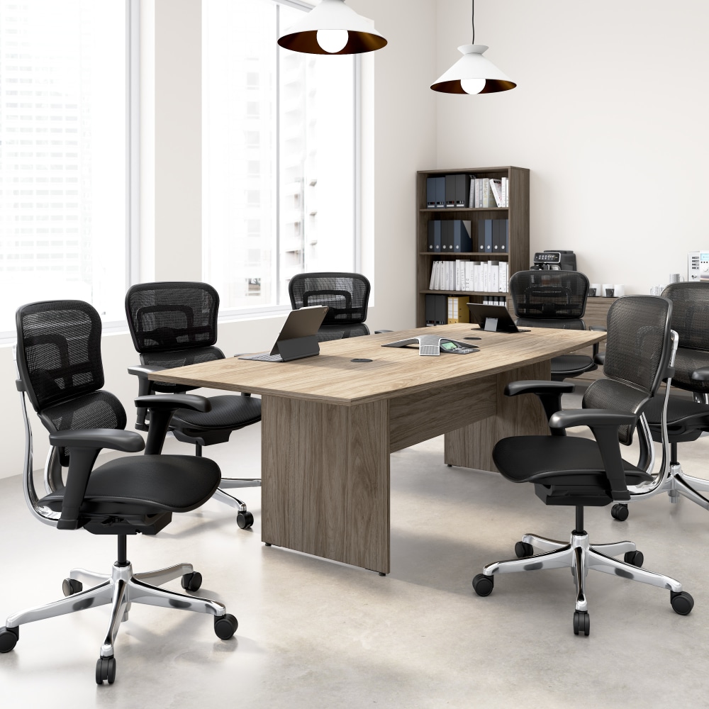 WorkPro Motiva Office Conference Table With Wood Base, 29inH x 96inW x 42inD, Modern Hickory, Standard Delivery MPN:MVC9642MHK-Z