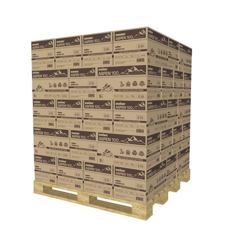 Boise ASPEN Multi-Use Printer & Copy Paper, 400 Reams, White, Letter Size, 200000 Sheets Per Pallet, 20 Lb, 92 Brightness - 054922SKD-DA MPN:054922SKD-DA