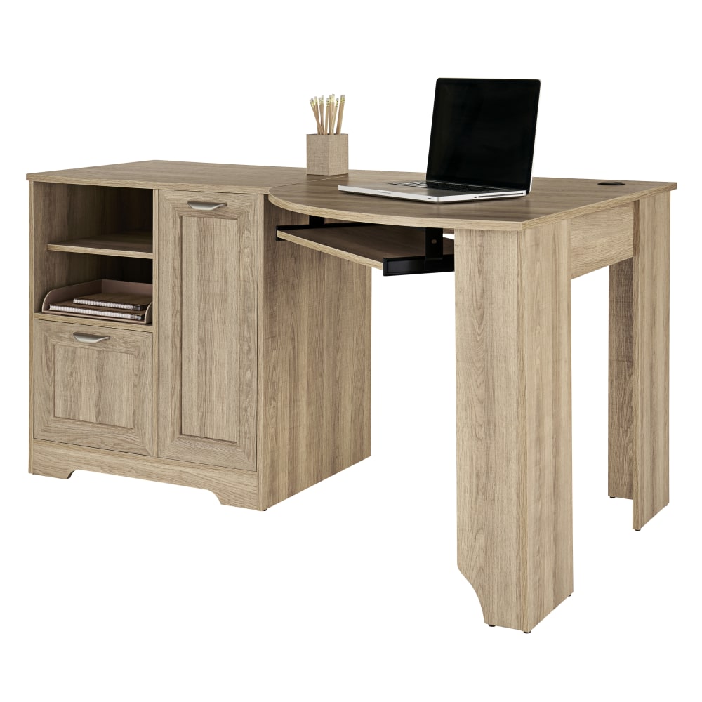 Realspace Magellan 60inW Corner Computer Desk, Blonde Ash MPN:HS-MG-3062