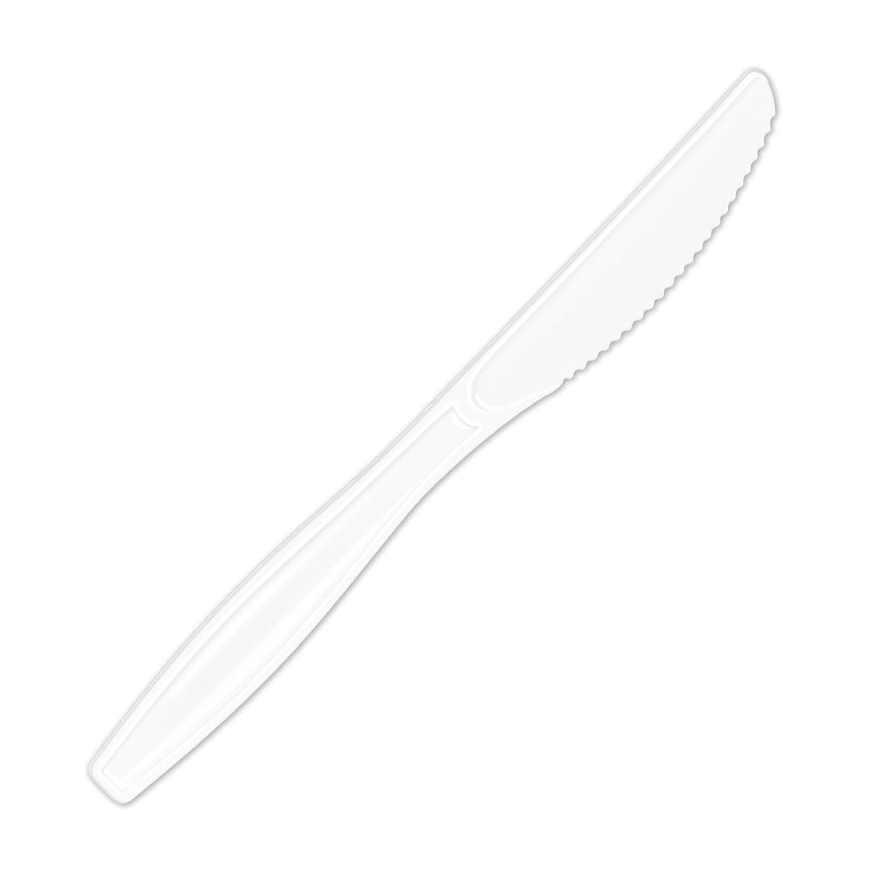 Highmark Plastic Utensils, Medium-Size Knives, White, Box Of 1,000 Knives (Min Order Qty 2) MPN:3585490690