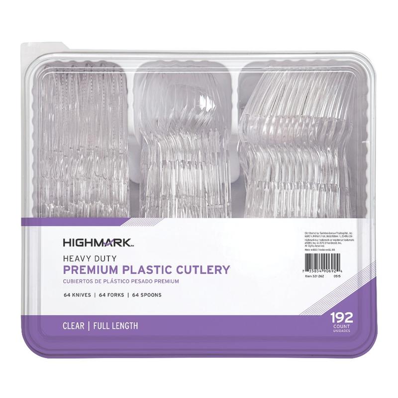 Highmark Heavy-Duty Plastic Cutlery, Clear, Pack Of 192 Utensils (Min Order Qty 6) MPN:3585490692
