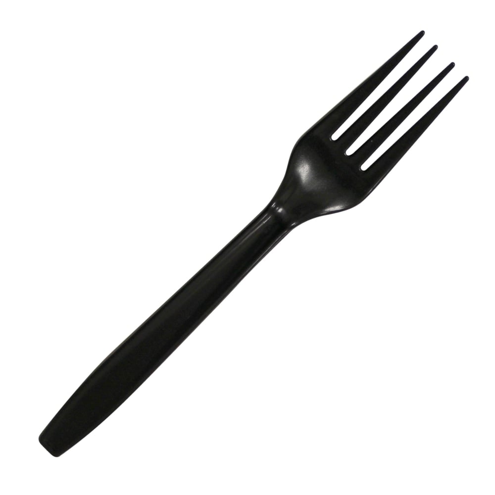 Highmark Plastic Utensils, Full-Size Forks, Black, Box Of 1,000 Forks (Min Order Qty 2) MPN:3585490693