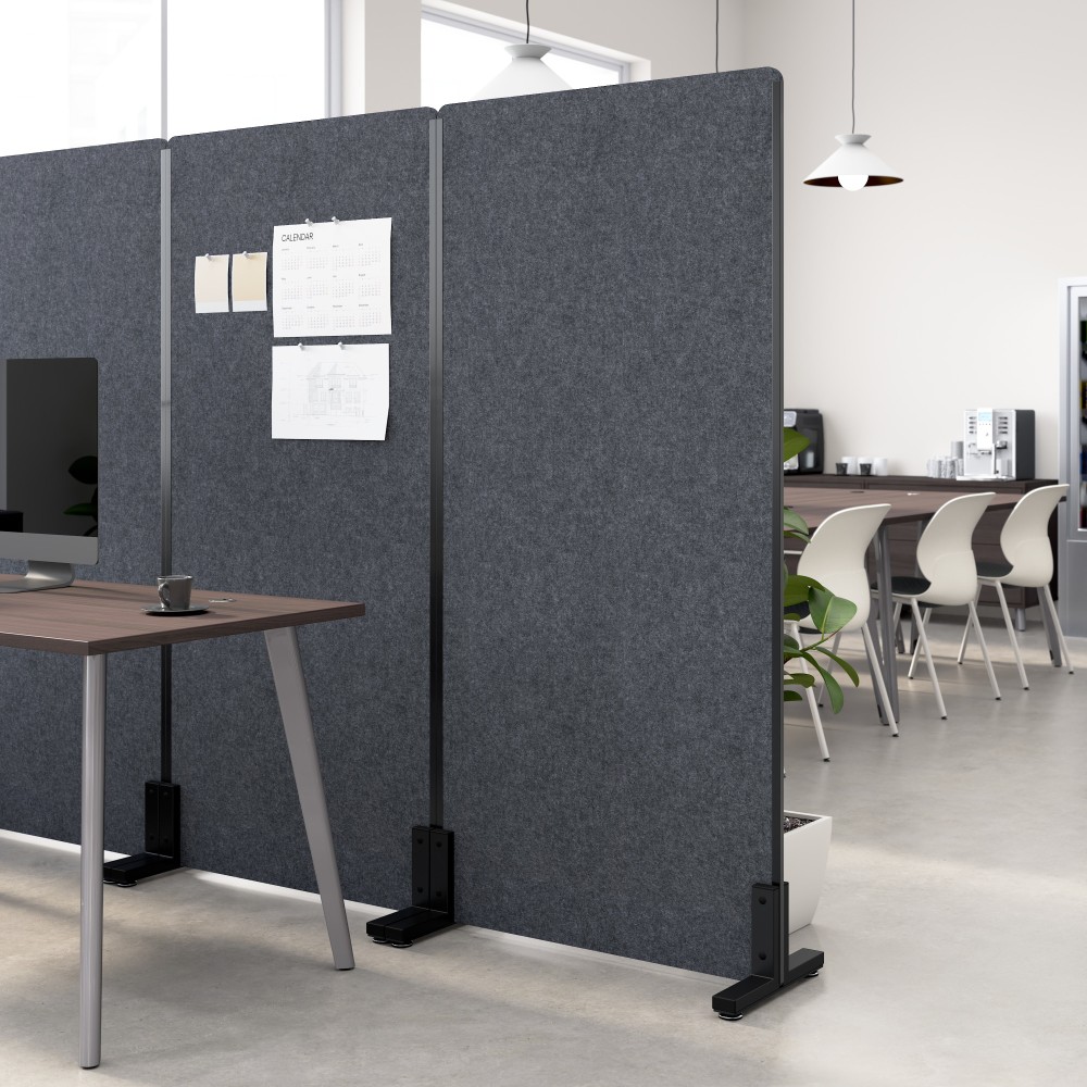 WorkPro Motiva Freestanding Privacy Screen, 72inH x 34inW x 15inD, Cool Charcoal, Standard Delivery MPN:MVP234CL-Z