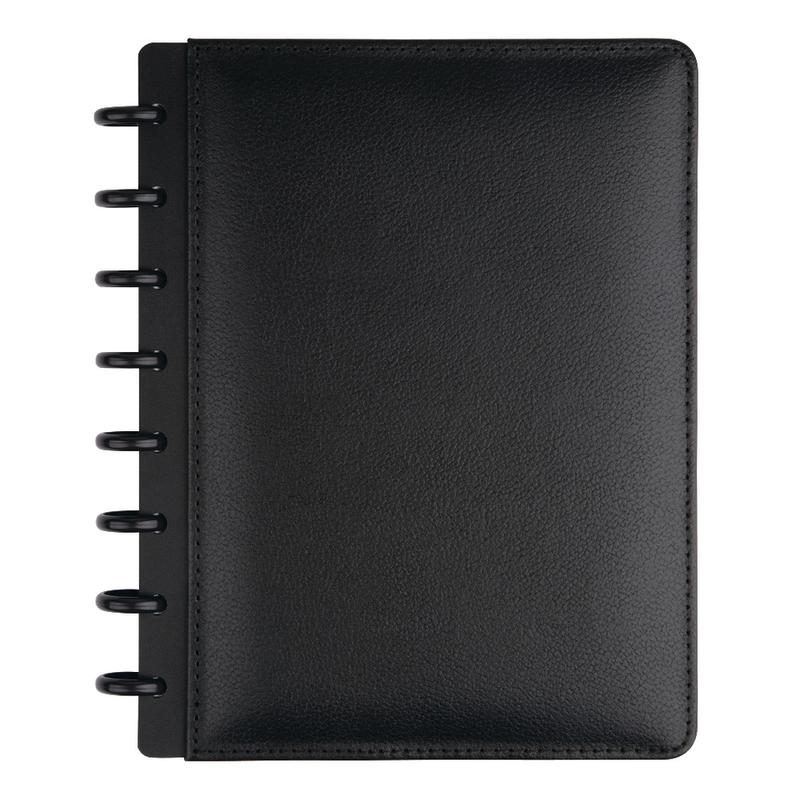 TUL Discbound Notebook With Leather Cover, Junior Size, Narrow Ruled, 60 Sheets, Black (Min Order Qty 4) MPN:ODJRNBK-PU-BK