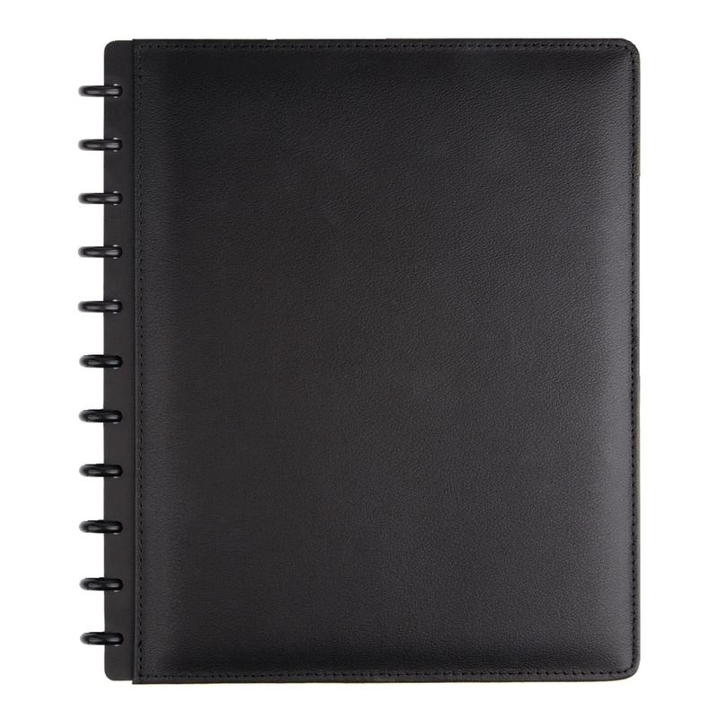 TUL Discbound Notebook With Leather Cover, Letter Size, Narrow Ruled, 60 Sheets, Black (Min Order Qty 3) MPN:ODLTNBK-PU-BK