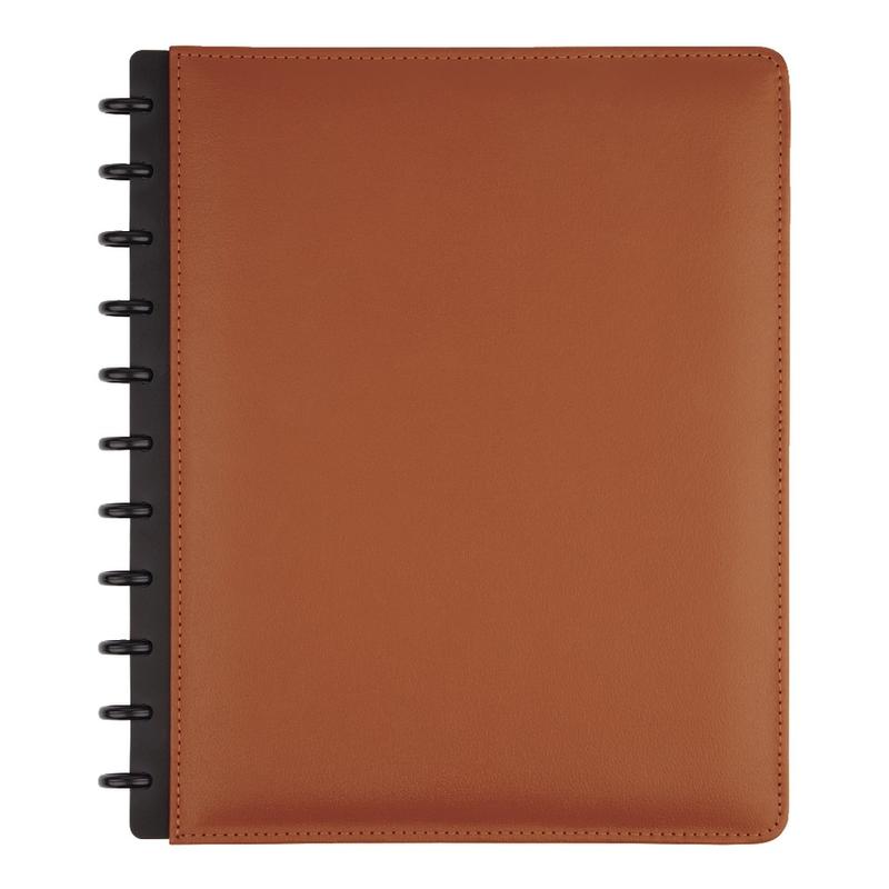 TUL Discbound Notebook With Leather Cover, Letter Size, Narrow Ruled, 60 Sheets, Brown (Min Order Qty 3) MPN:ODLTNBK-PU-CM