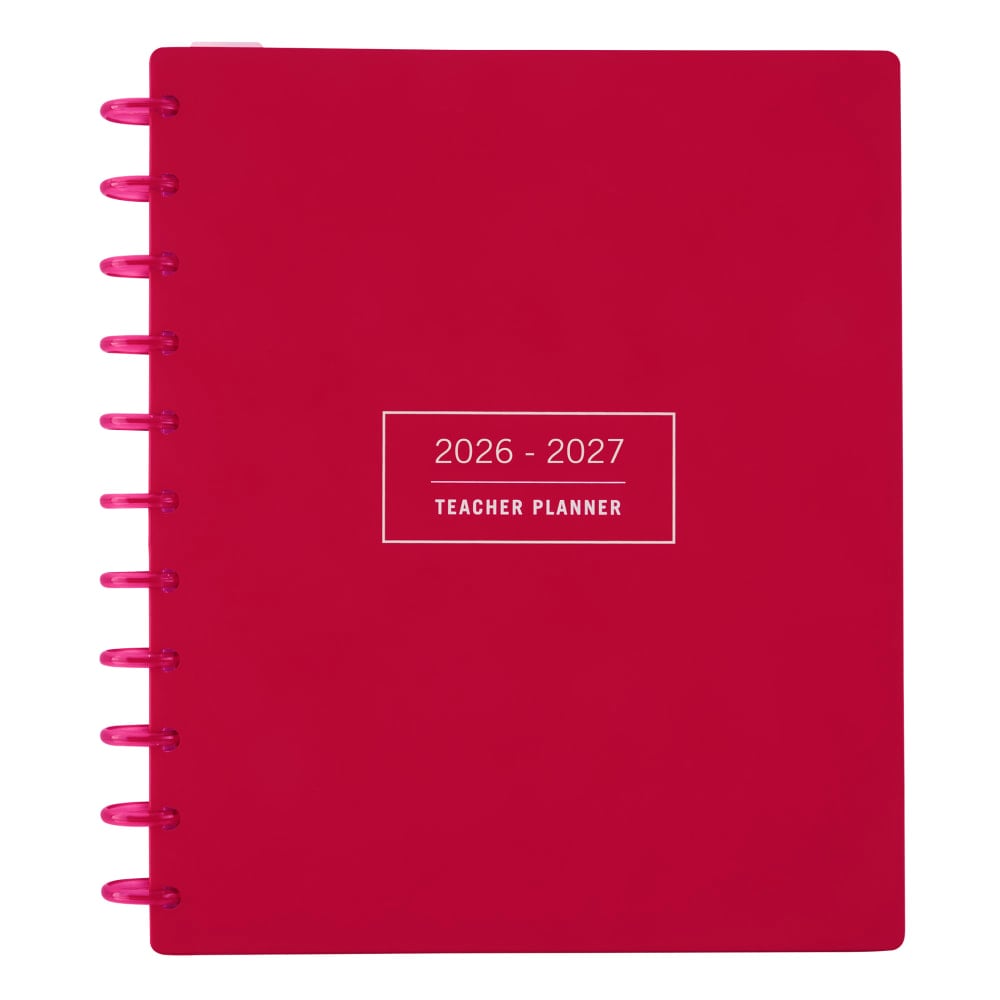 2026-2027 TUL Discbound Monthly Teacher Planner, Letter Size, Pink, July To June MPN:ODUS2533-001