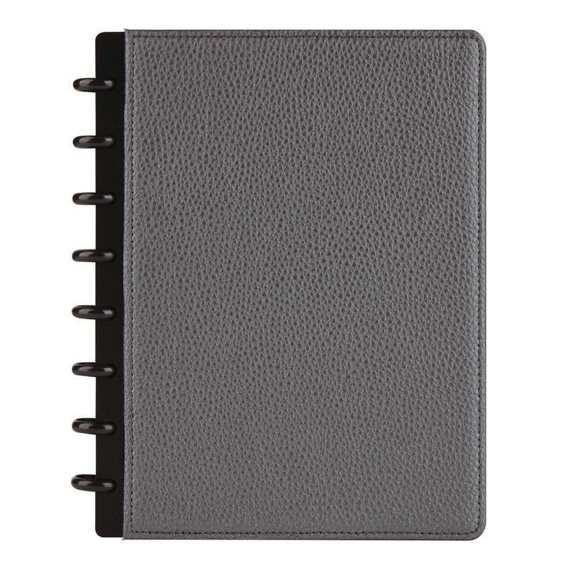 TUL Discbound Notebook With Pebbled Leather Cover, Junior Size, Narrow Ruled, 60 Sheets, Gunmetal (Min Order Qty 4) MPN:TULJRNBK-LEA-GM