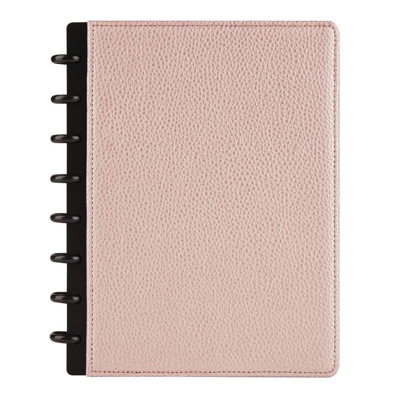 TUL Discbound Notebook With Pebbled Leather Cover, Junior Size, Narrow Ruled, 60 Sheets, Rose Gold (Min Order Qty 4) MPN:TULJRNBK-LEA-RG
