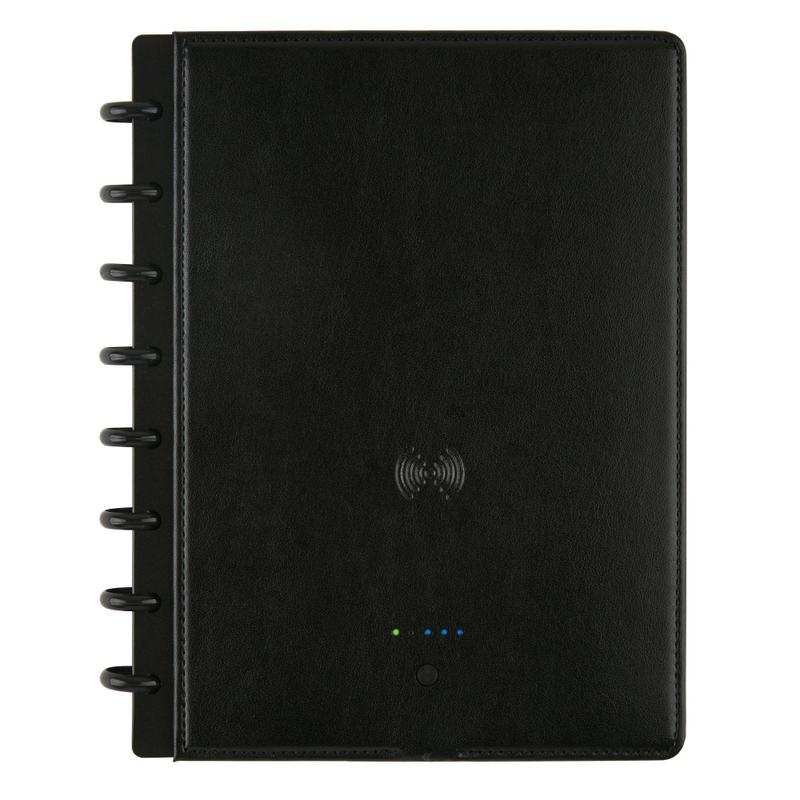 TUL Wireless/Wired Charging Discbound Notebook, Leather Cover, Junior Size, Black (Min Order Qty 2) MPN:TULJRNTBK-WLCGR-BK