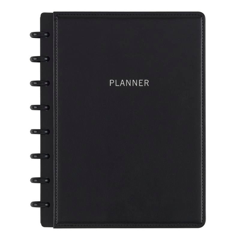 TUL Discbound Monthly Planner Starter Set, Undated, Junior Size, Leather Cover, Black (Min Order Qty 3) MPN:TULJRPLNR-RY21-BK