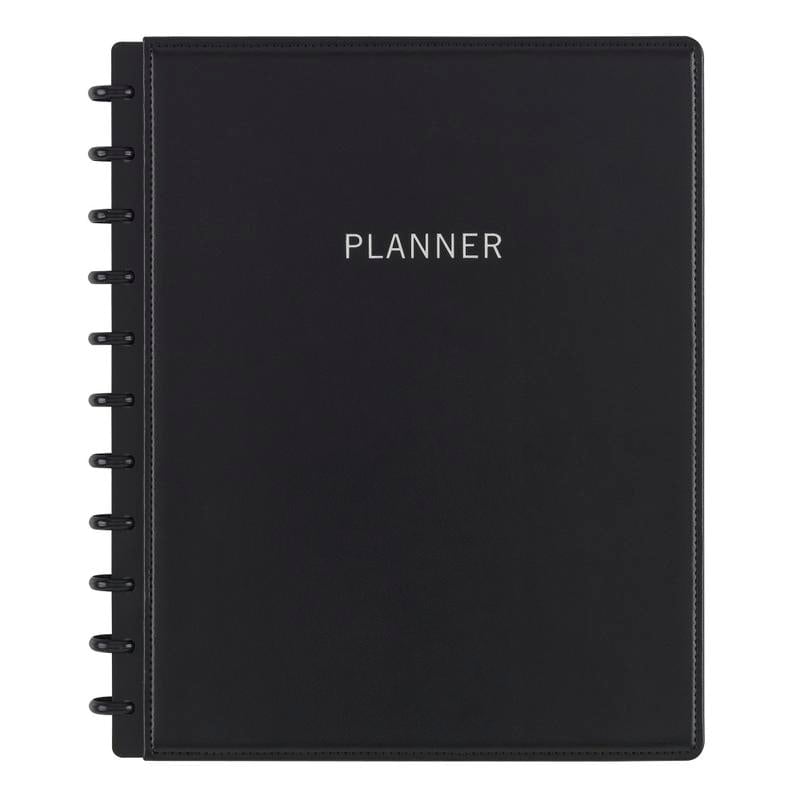 TUL Discbound Monthly Planner Starter Set, Undated, Letter Size, Leather Cover, Black (Min Order Qty 2) MPN:TULLTPLNR-RY21-BK