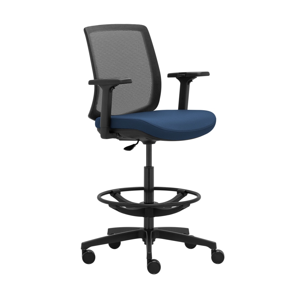 WorkPro Expanse Series Mesh/Fabric Mid-Back Height Adjustable Task Stool, Black/Blue MPN:WPEXPANSE-STL-BLU