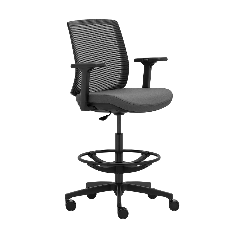 WorkPro Expanse Series Mesh/Fabric Mid-Back Height Adjustable Task Stool, Black/Gray MPN:WPEXPANSE-STL-GRY