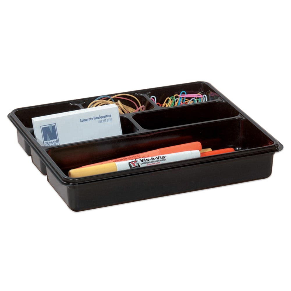 Office Depot Brand 6-Compartment Utility Tray, 8in x 9in, Black (Min Order Qty 41) MPN:65261
