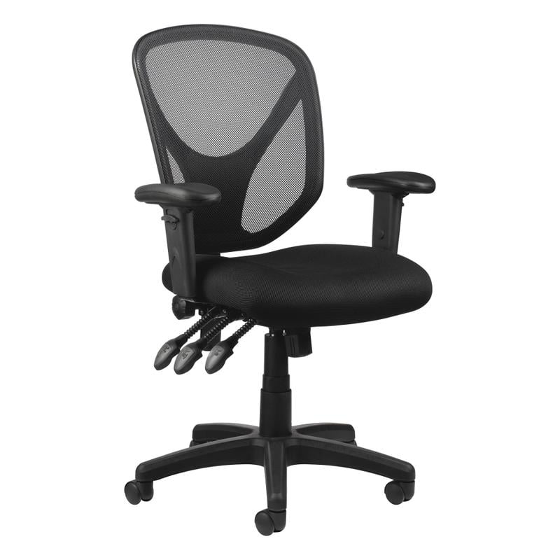 Realspace MFTC 200 Ergonomic Mesh Mid-Back Task Chair, Black, BIFMA Compliant MPN:OM06581