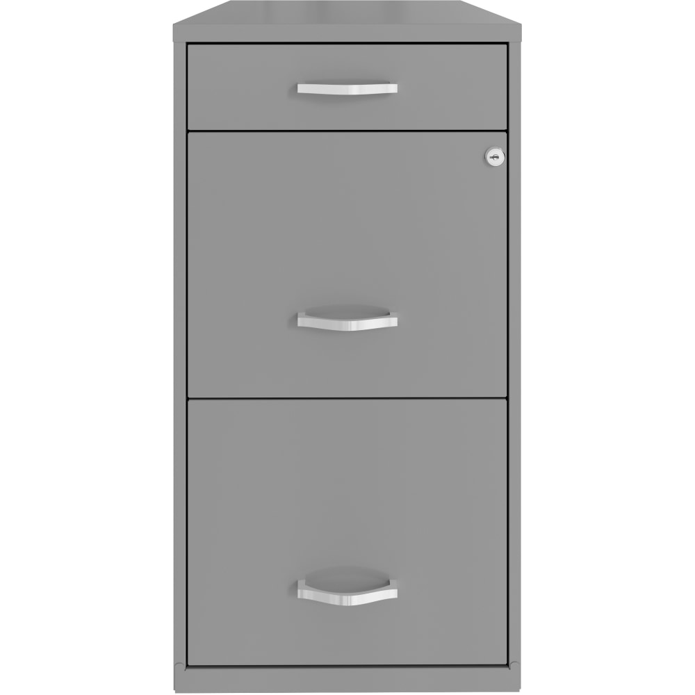 Realspace SOHO Organizer 18inD Vertical 3-Drawer File Cabinet, Silver MPN:25108