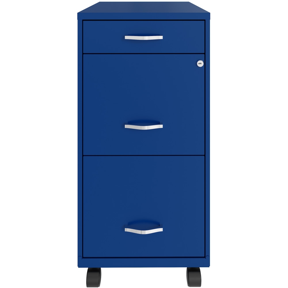 Realspace SOHO Organizer 18inD Vertical 3-Drawer Mobile File Cabinet, Blue MPN:25114