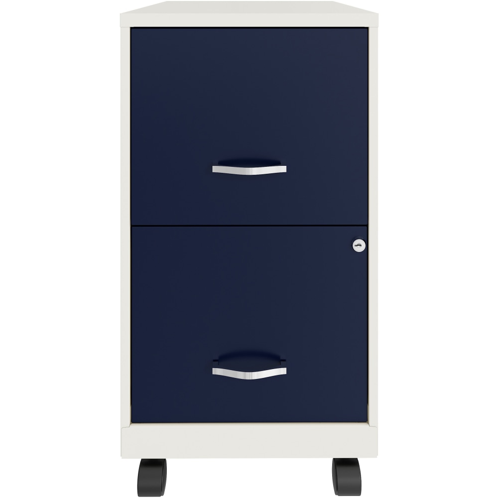 Realspace SOHO Smart 18inD Vertical 2-Drawer Mobile File Cabinet, White/Navy MPN:25594