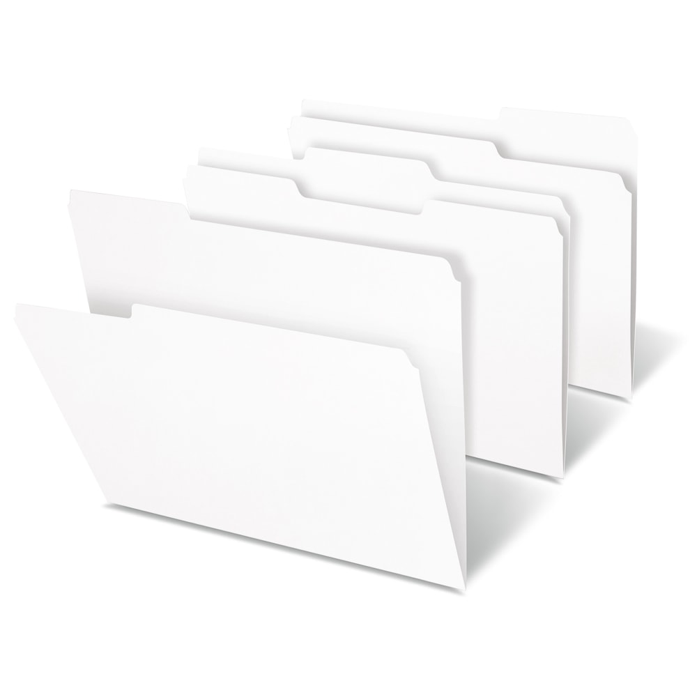 Office Depot Brand File Folders, 1/3 Cut, Letter Size, White, Box Of 100 Folders MPN:ODCM00008