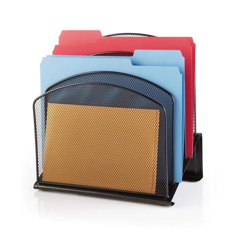 Office Depot Brand 5-Compartment Mesh Incline Sorter, Black (Min Order Qty 6) MPN:HY0247