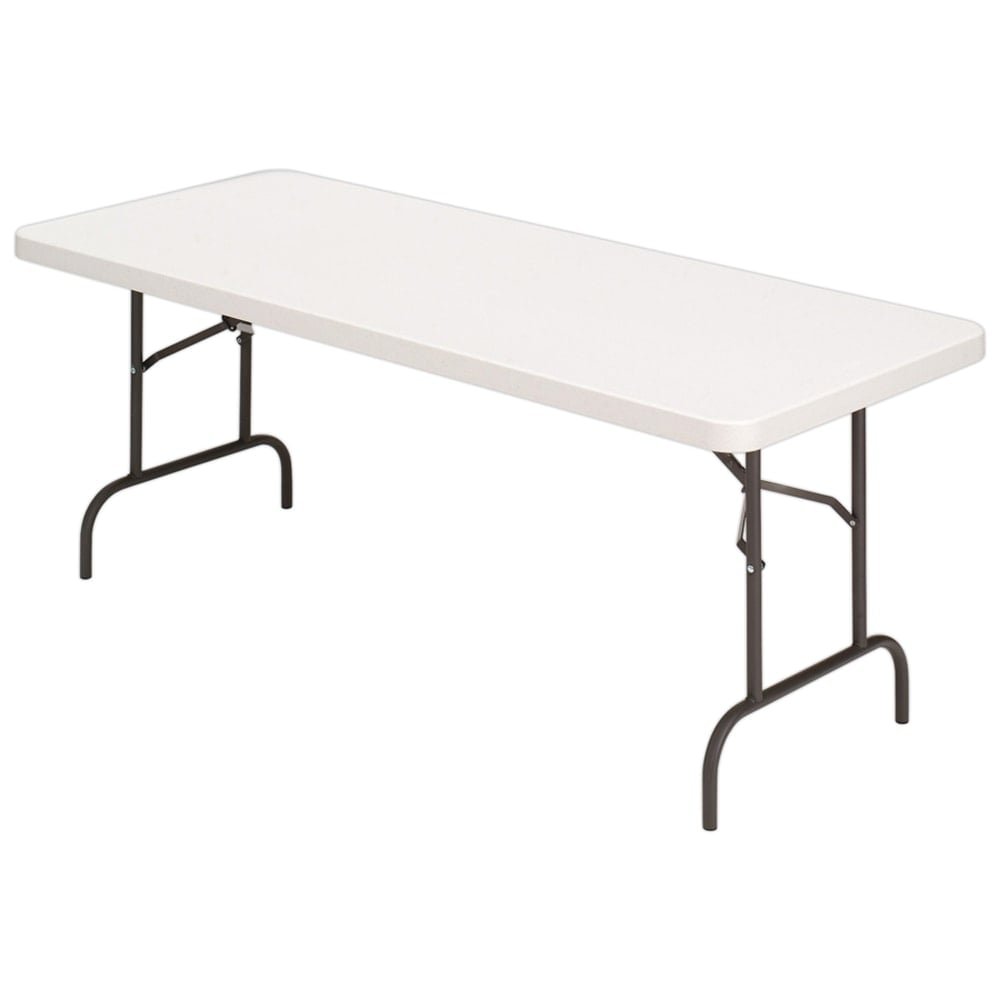 Realspace Molded Plastic Top Folding Table, 29inH x 60inW x 30inD, Platinum MPN:81818