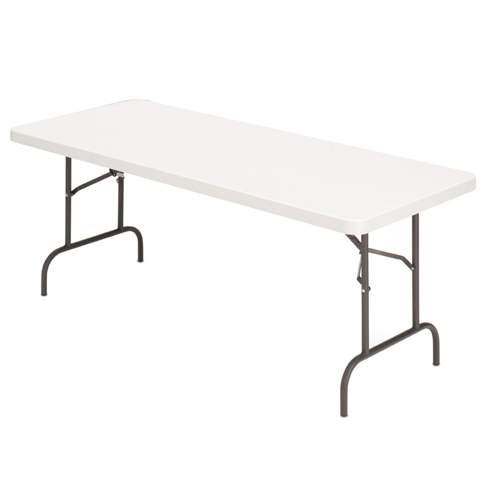 Realspace Molded Plastic Top Folding Table, 29inH x 96inW x 30inD, Gray Granite MPN:81838