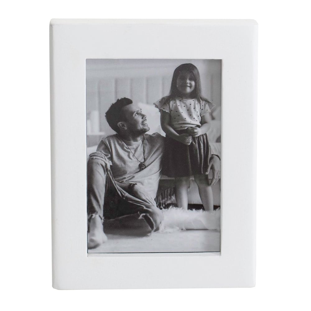 Realspace Luna Wood Picture Frame, 5-3/4in x 7-3/4in, Matted For 4in x 6in, White MPN:OD02-001F