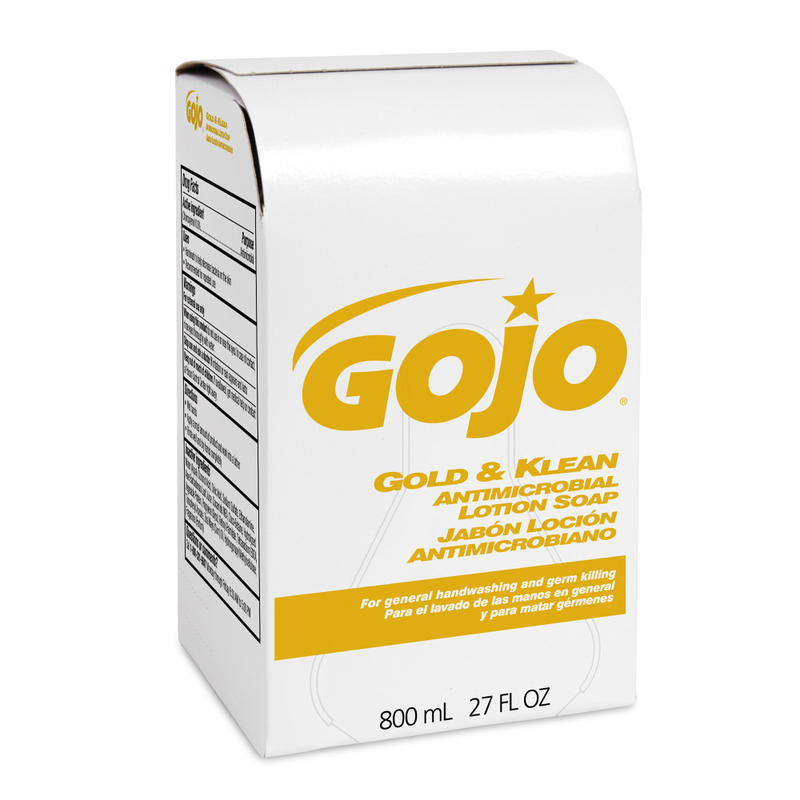 GOJO Gold & Klean Antimicrobial Lotion Soap, 800 mL refill MPN:OM07294
