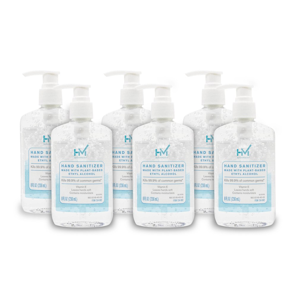 Highmark Original Hand Sanitizer, Fresh Scent, 8 Oz, Clear, Case Of 6 Bottles MPN:20-22318