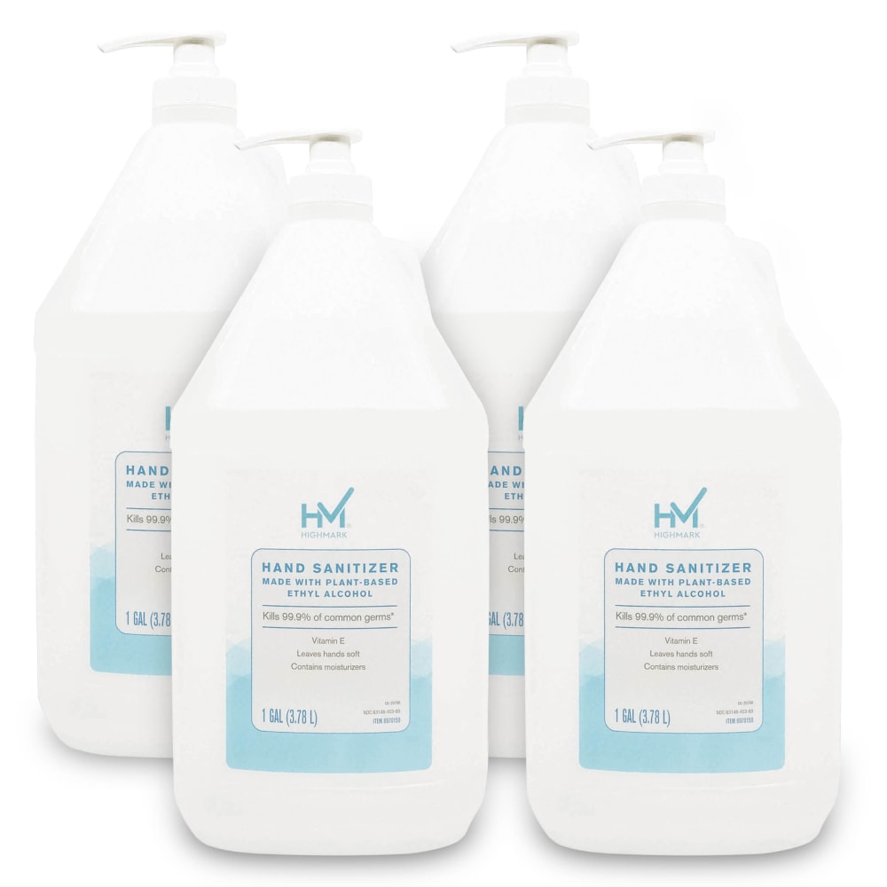 Highmark Original Hand Sanitizer, Fresh Scent, 1 Gallon, Clear, Case Of 4 Gallons MPN:20-22322