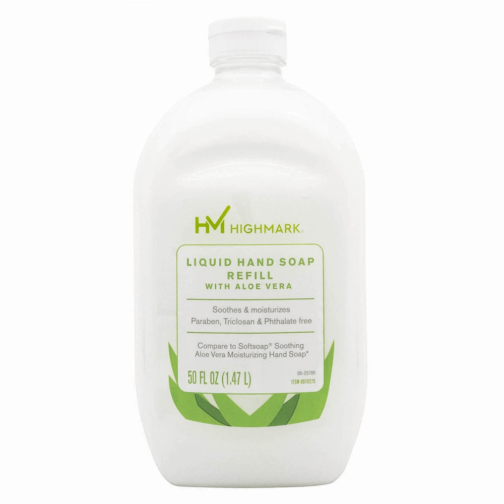Highmark Aloe Liquid Hand Soap, Floral Scent, 50 Oz Refill Bottle, White MPN:20-22316EA