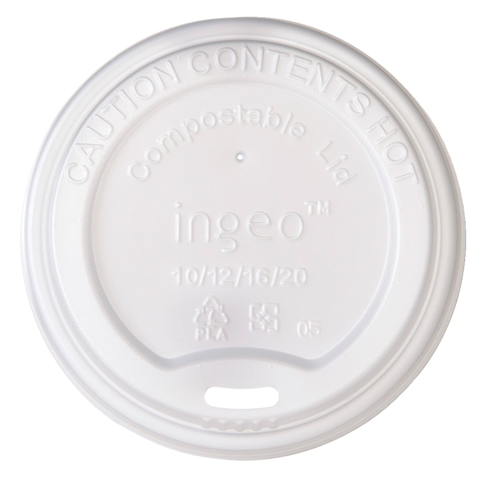 Highmark ECO Compostable Hot Coffee Cup Lids, White, Pack Of 50 (Min Order Qty 8) MPN:EP-CMPSTLIDPK