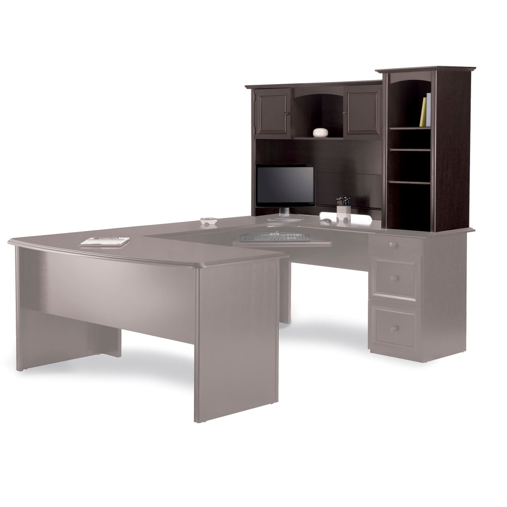 Realspace Broadstreet 65inW Hutch For U-Shaped Desk, Walnut MPN:OD02476039